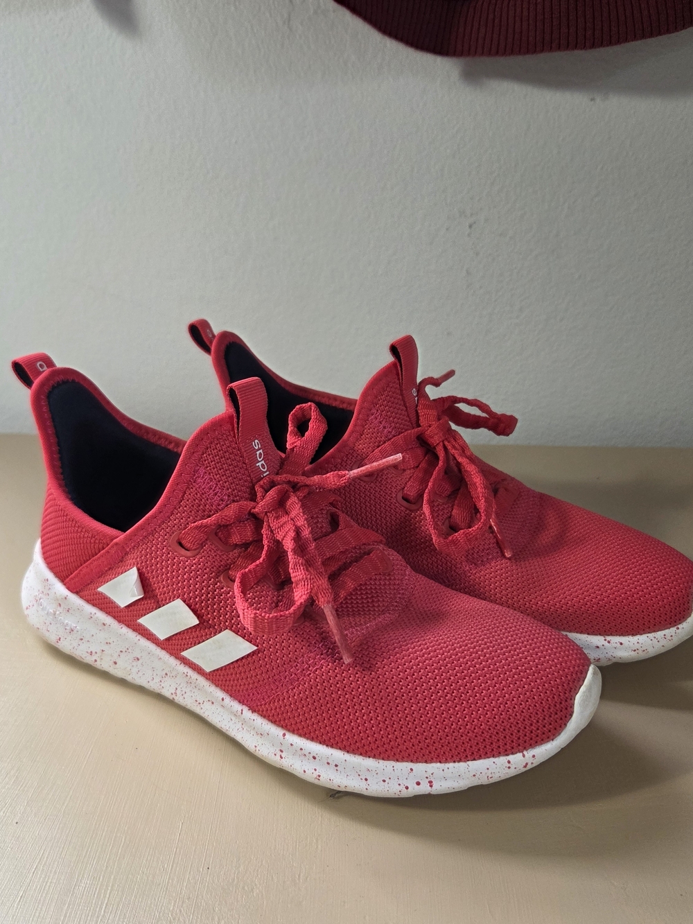 Adidas Cloudfoam Pure Womens Size 6 Red White Running Shoes EF1188 Sneakers